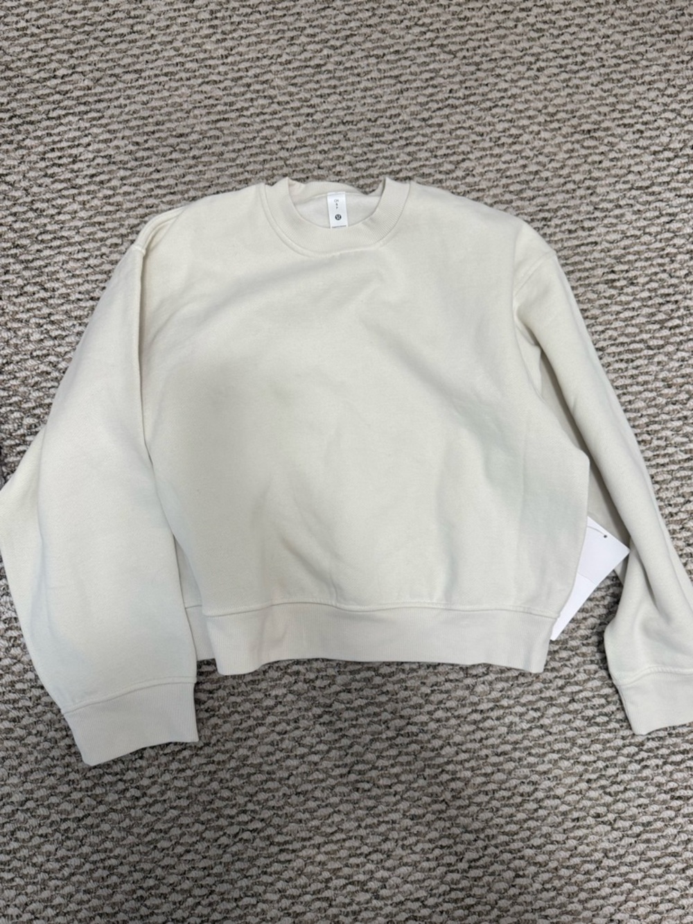 Lululemon W steady state oversized crew nwt size small light white
